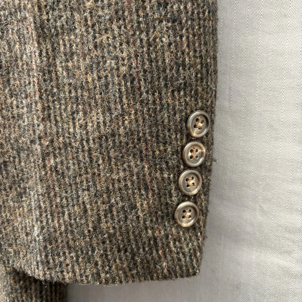 Vintage Brassard Mens 42R Tweed Blazer Brown Wool Sport Coat Dark Academia USA